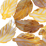 5x Muschel Blatt, gelb, Anhänger, Schmuckteile, Schmuck DIY 5x Muschel Blatt, gelb, Anhänger, Schmuckteile, Schmuck DIY